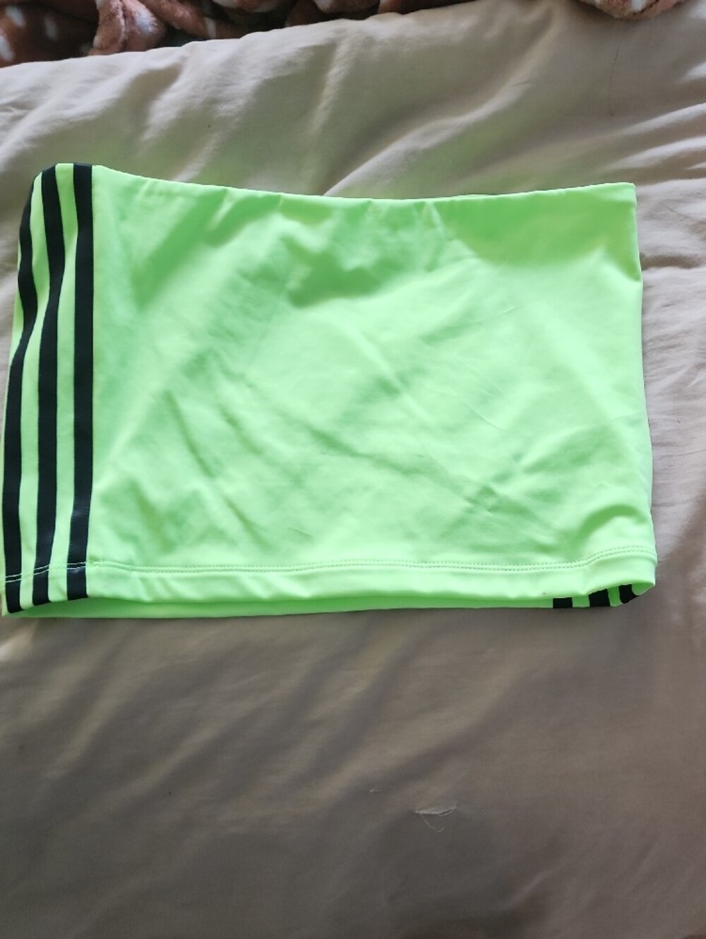 adidas Neon Green Sports Tube Top with Black Trim - Picture 3 of 3